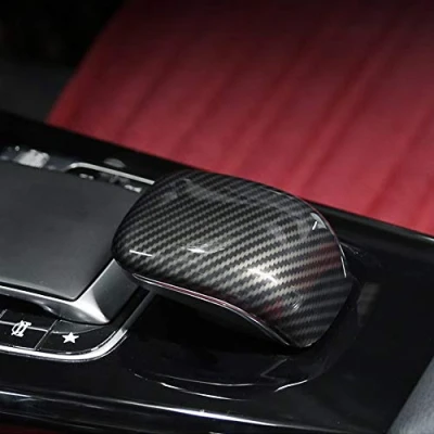 Immagine di DIYUCAR Stile Fibra di Carbonio ABS Controllo Centrale Bracciolo Copertura Decorativa Trim Per Benz Classe A W177 2019 Accessori (Fibra Carbone)