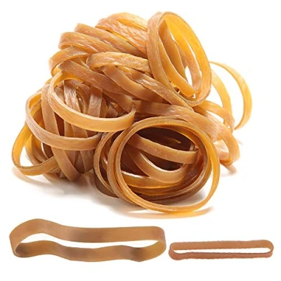 Immagine di Sweieoni Elastici di Gomma, 100 Pezzi Grandi per Ufficio Elastic Bands, Larghi 10mm+5mm Larghezza, e Resistenti, Ufficio, Casa, Scuola, Giallo