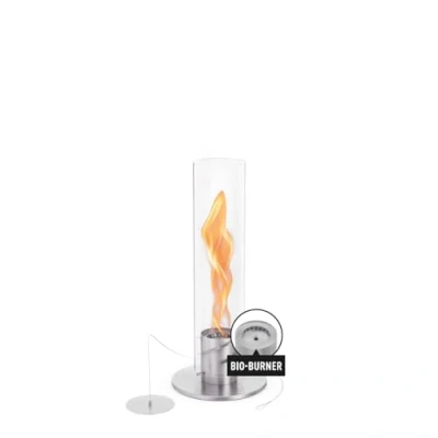 Immagine di höfats Spin 900 argento NUOVO modello con durata prolungata grazie all&#039;innovativa tecnologia di combustione camino a bioetanolo liquido, fuoco da tavolo in acciaio inox, caldo per