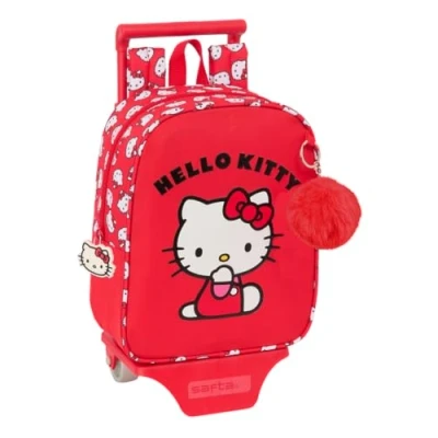 Immagine di Safta HELLO KITTY ICONIC zaino per bambini, la scuola, adattabile al carrello, ideale l&#039;asilo, comodo e versatile, qualità resistenza, 22 x 10 27 cm, rosso/bianco, M, Casual
