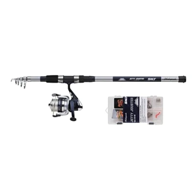 Immagine di Shakespeare Salt Jetty Jouster Tele Pesce in Mare Combo Set 2.40m (20 60g) Canna da surf casting