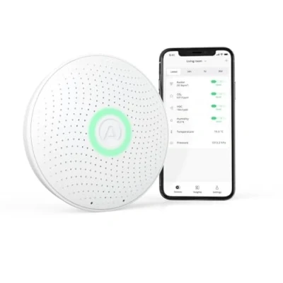 Immagine di Airthings 2930 Wave Plus: Monitor per il radon e la qualità dell&#039;aria con rilevatore di CO2, COV, pressione atmosferica, umidità temperatura, Bianco