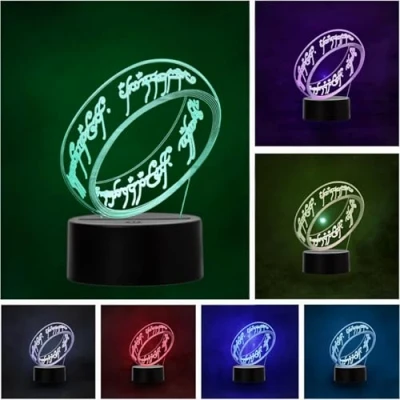 Immagine di Lampada LED Anello Unico Il Signore degli Anelli ESDLA Cambia Colore USB Luce notturna e decorazione