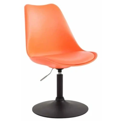 Immagine di CLP Sedia Pranzo Regolabile Maverick In Polipropilene I Design Rosa Scandinavo Base Tonda Metallo, Colore:arancione, Colore del telaio:nero