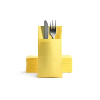 Immagine di Alvotex CHIC Airlaid 50 tovaglioli usa e getta, in tessuto, 39 x 40 cm, colore: giallo