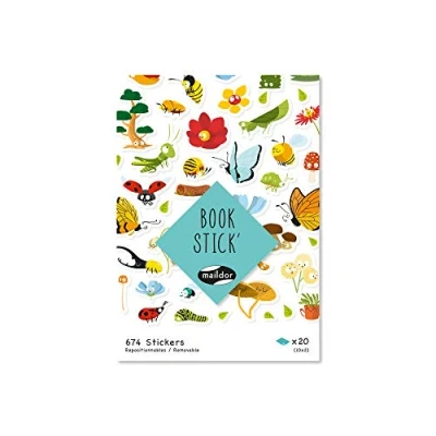 Immagine di Maildor AE196C Un book Stick adesivi 3D 20 fogli 10,5x16 cm, motivi assortiti botanico (674 3D)