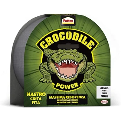 Immagine di Pattex Crocodile Power Nastro Americano Forte Doppio Spesso potere di Collazione, Isolante per Multimateriali, Grigio, 1x30ml