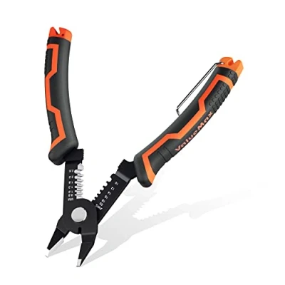 Immagine di ValueMax Pinza Combinata 2 in 1 con Spelafili e Crimpatrice, Adatto per Spelare Crimpare Diametri di Filo 20 10 AWG (0,8 2,6mm²)