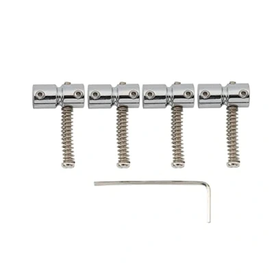 Immagine di Musiclily Pro 19mm Sellette in Acciaio per Basso Elettrico 4 Corde tipo Jazz/Precision, Cromato (Set di 4)