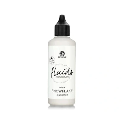 Immagine di Octopus 100 ml Fluids Alcohol Ink SNOWFLAKE, inchiostro ad alcool per Fluid Art, argilla polimerica e Resin bianco, white, blanco