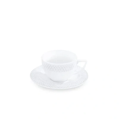 Immagine di Wilmax tazze con piattini set da 6 90 ml caffè in porcellana bianco di stoviglie per persone caffè, tè, dessert servizio e tè