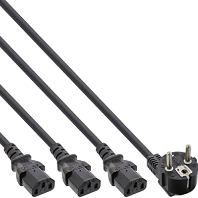 Immagine di InLine 16657H cavo di alimentazione Nero 3 m CEE7/7 x C13 coupler
