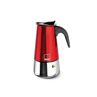 Immagine di IBILI Macchina per caffè espresso Moca Rosso, 6 tazze, 280 ml, Acciaio inossidabile, Adatto induzione