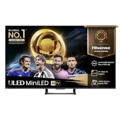 Immagine di Hisense TV 55&quot; Mini LED 144Hz 4K 2025 55U72Q, Smart VIDAA U8, Dolby Vision IQ, HDR 10+ Adaptive, Game Mode PRO, Atmos 2.1 con Subwoofer, Alexa Built in, Voice, lativù 4K, 55&#039;&#039;