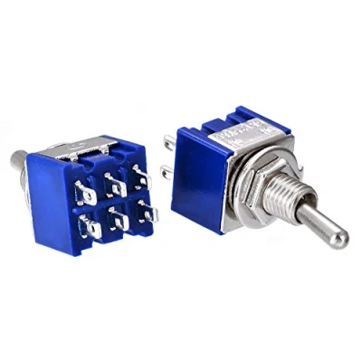 Immagine di Interruttore a levetta 6A 125VAC 6 Pin 2 Posizioni ON DPDT per una gamma di applicazioni montaggio pannello