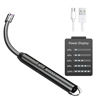 Immagine di Newaner Accendino Elettrico, USB Ricaricabile，360 Flessibile Accendigas Cucina Lungo Antivento per Candele Leggere Stufe a Gas Barbecue da Campeggio Camino(Nero)…