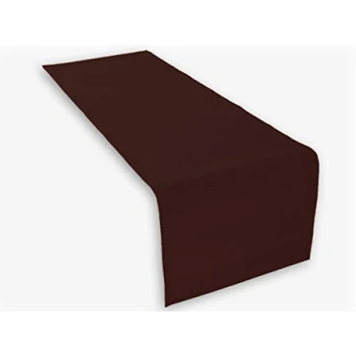 Immagine di Lemos Home Runner da tavola in cotone di alta qualità, tovaglia, ampia scelta colori (marrone scuro)