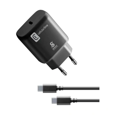 Immagine di Cellularline ACHSMKITC2CPD25WK Caricatore per dispositivi mobili Nero interni (25 W), mobili,