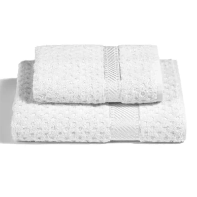 Immagine di Caleffi Set Asciugamani Bagno Viso e Bidet Morbida Spugna 100% Cotone Jacquard, 1 Asciugamano 60x110 cm + Ospite 40x60 Assorbenti Resistenti a Lavaggi Frequenti, Durevoli