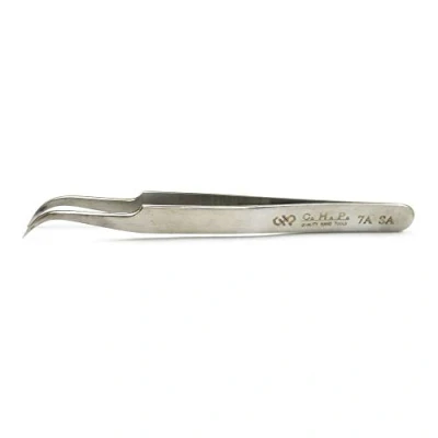 Immagine di Hakko CHP 7A SA Pinzette di precisione non magnetiche in acciaio inox con punte molto sottili piegate, resistenti, lunghezza 11,5 cm