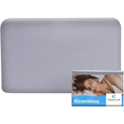 Immagine di Federa cuscino pacco singolo (1 federa, grigio chiaro) per cuscini da viaggio o bambino cm 40x25, in particolare VOLAR 92% cotone e 8% elastane, senza cuciture, adattabile, con cerniera