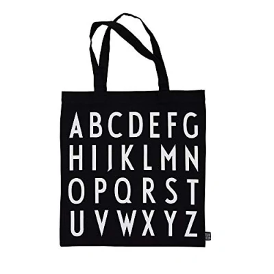 Immagine di Design Letters Borsa donna Shopper Cotone manici lunghi Sacchetto di iuta Tote regalo certificato Oeko Tex in Tessuto 44x42 Bag Canvas