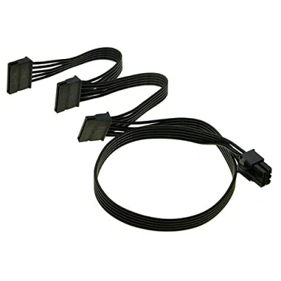 Immagine di Zahara Connettore per Cavo di alimentazione modulare sorgente corrente PCI e 6 Pin a 3X 15 PSU SATA Hard Disk Adattatore Seasonic