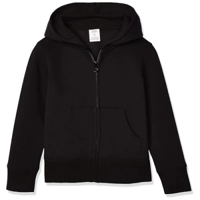 Immagine di Amazon Essentials Felpe con Cappuccio Foderate in Pile Cerniera Bambine e Ragazze, Nero, 6 7 Anni