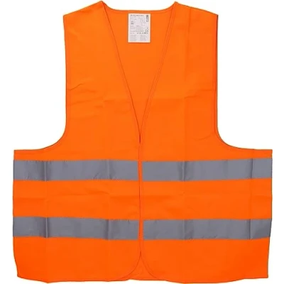 Immagine di Cartrend 50129 Gilet ad alta visibilità, taglia L, DIN EN 20471 in pratica borsa di tessuto con chiusura lampo, arancione