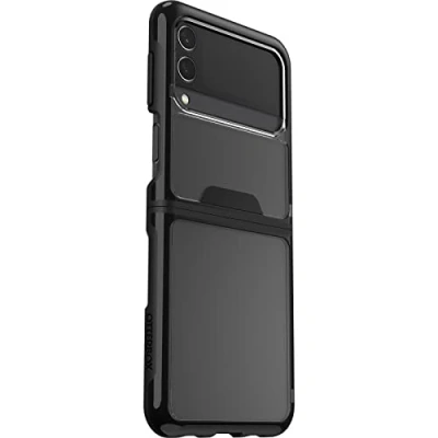 Immagine di Otterbox Cover per Samsung Galaxy Z Flip3 5G Symmetry Flex, resistente a shock e cadute, in 2 pezzi, testata 2x vs norme anti caduta MIL STD 810G, telefoni pieghevoli, Trasparente/Nero