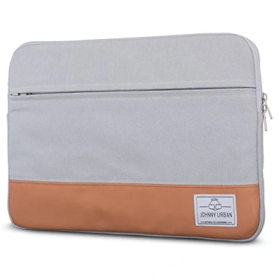 Immagine di Johnny Urban Custodia in Tela per PC Portatile da 14 Pollici/MacBook Pro 15&quot; Grigia Borsa Notebook 14&quot; e MacBook di Cotone