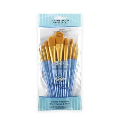 Immagine di Royal &amp; Langnickel RCC 303 Crafters Choice, Golden Taklon Set di 9 pennelli per lingua gatto