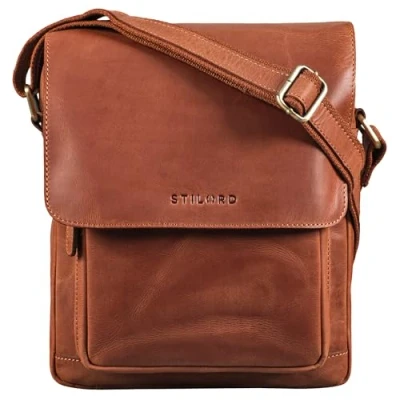 Immagine di STILORD &#039;Ragnar&#039; piccola borsa a tracolla uomo pelle tablet messenger uomini borse piccole, Colore:andorra marrone