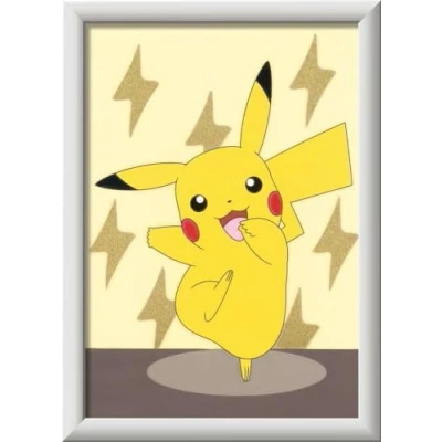 Immagine di Ravensburger CreArt Pikachu, Kit per Dipingere con i Numeri, Completo di Cornice e Accessori, 7+ Anni, Versione Tedesca