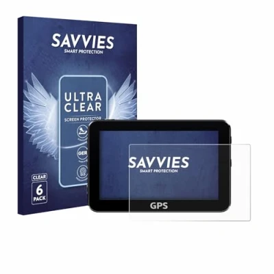 Immagine di savvies 7&quot; Pellicola Protettiva per Sistema di navigazione/GPS con 7,0 Pollici (17.8 cm) [154.8 x 87 mm, 16:9] (6 Pezzi) Protettivo Ultra