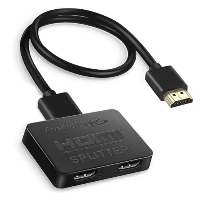 Immagine di HDMI Splitter 1 in 2 Out, 4K per doppio monitor con stessa immagine, 1x2 a Amplificatore Full HD 1080P 3D cavo ad alta velocità (1 sorgente su display)