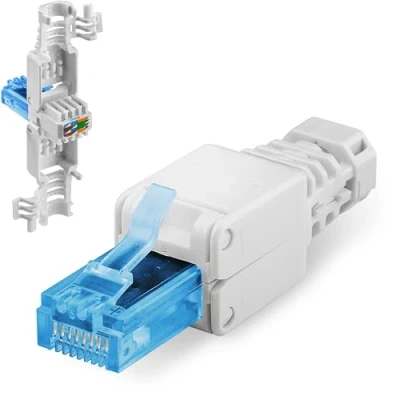 Immagine di Goobay 59227 Connettore di Rete RJ45 Senza Attrezzi CAT 6a UTP Non Schermato, Lunghezza 52mm, Larghezza 15mm, Altezza 15mm