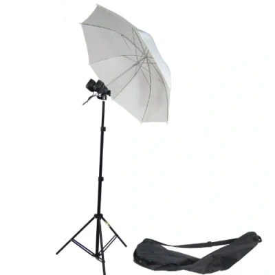 Immagine di DynaSun MM2 Kit 2 in 1, Set da Studio Professionale, Supporto Cavalletto Stativo, Portalampada Doppio, Ombrello Diffusore Bianco per Illuminatore Luci Flash