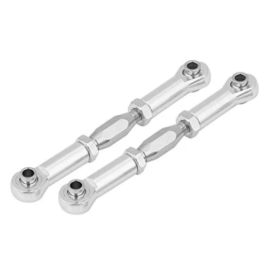 Immagine di Tbest 2PCS Rod sterzo, Tirante servocomando sterzo Anteriore/Posteriore per Auto RC(Argento)