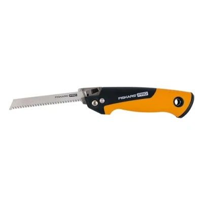 Immagine di Fiskars Seghetto Pieghevole Compatto Pro, Incluse 2 Lame, Lunghezza della Lama: 15 cm, 13 TPI e 24 TPI, Nero/Arancione, PowerTooth, 1062934