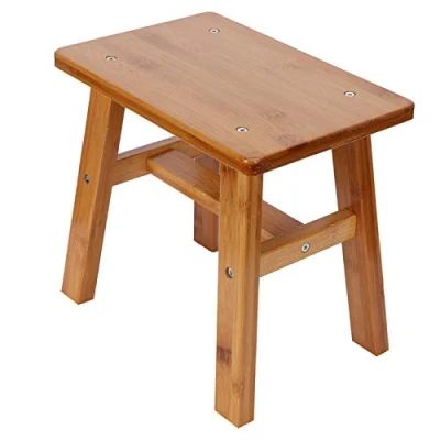 Immagine di VGEBY sgabello piccolo in bambù Cameretta bambini Pedane alzabimbo basso multiuso Panca per cucina bagno camera da letto o stanza dei giochi[Piccolo quadrato bambù]
