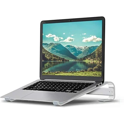 Immagine di VIEVAN Supporto PC Portatile Porta Ergonomico Alluminio Leggero Ventilato Compatibile con MacBook Air Pro, PC, iPad, notebook, tablet, Dell, XPS, HP 10 17 Pollici (Argento)
