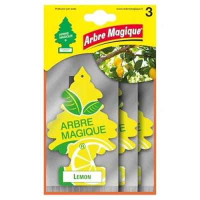 Immagine di Arbre Magique, Profumatore Auto, Fragranza Limone, Profumazione Fresca e Fruttata, Durata fino a 7 Settimane, Made in Italy, Formato Multipack da 3 Pezzi