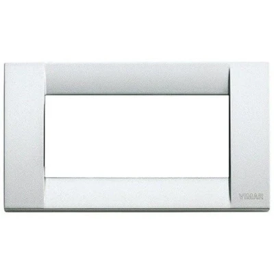 Immagine di Vimar Serie Idea Placca classica 4 moduli metallo argento metallizzato