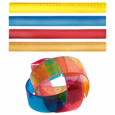 Immagine di Antevia Set di 4 righelli piatti flessibili e indistruttibili, più 20 , materiale plastica, colore: giallo, arancione, rosso blu (Flexor)