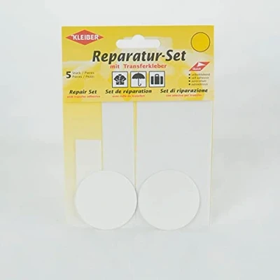 Immagine di Kleiber Set di Toppe autoadesive per riparazioni Abiti in Nylon, 5 Pezzi, Bianco