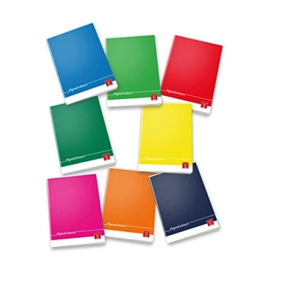 Immagine di Pigna Colours 02298860Q, Quaderno formato A4, Rigatura 0Q, quadretti 5 mm con margine per 2 e 3 elementare, Carta 80g/mq, Pacco da 10 Pezzi