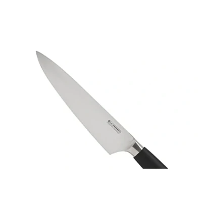 Immagine di Le Creuset Coltello da chef, Lama in acciaio inox 18,8 20 cm con filo liscio, Manico resina fenolica, Nero,Argento, 98000320000300