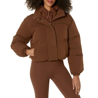 Immagine di Amazon Essentials Piumino Taglio Corto (disponibili in taglie forti) Donna, Marrone Intenso, L