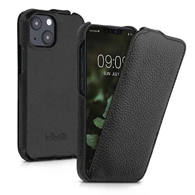 Immagine di kalibri Custodia a Flip Ultra Slim compatibile con Apple iPhone 13 mini Pelle protettiva Case in nero